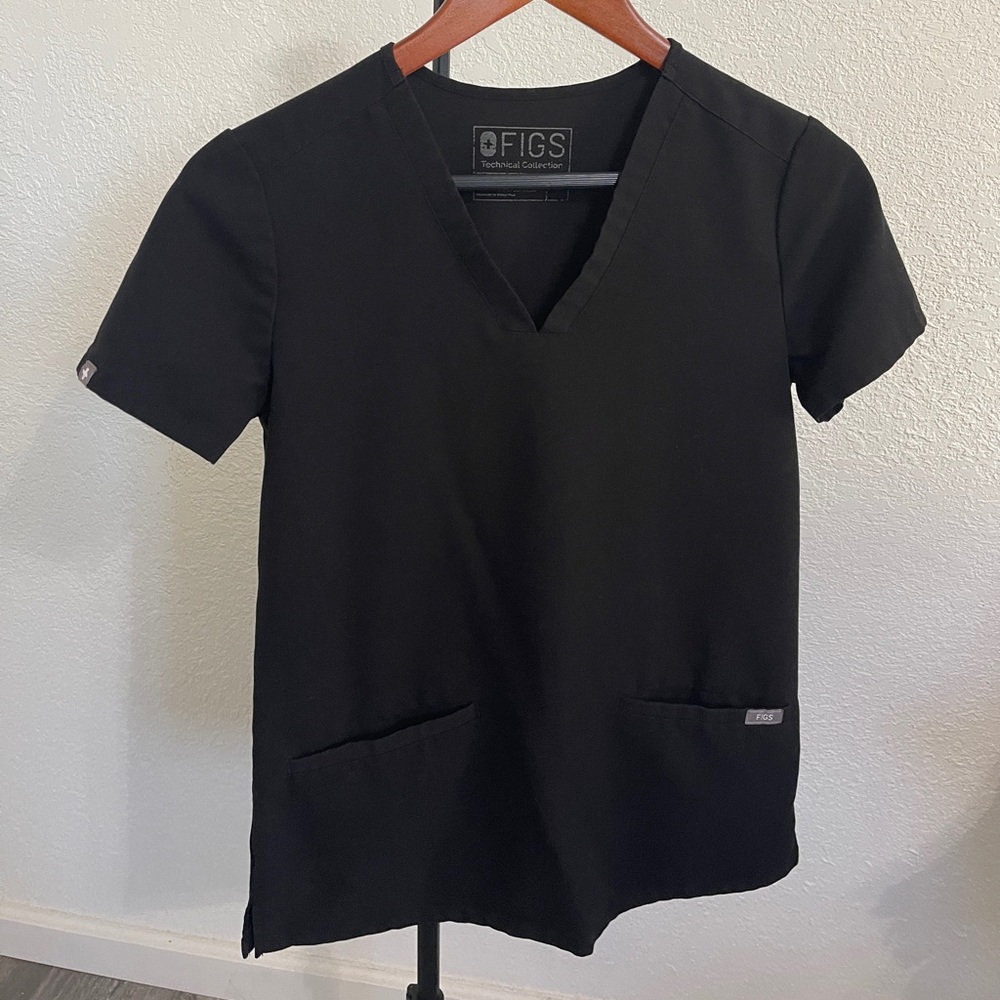 FIGS WOMEN CASMA Scrub Top XXS Black
